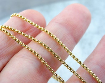 Vintage 610 15K Solid Yellow Gold Link Chain Necklace 18'' 