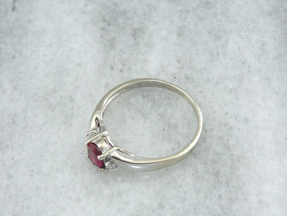 Vintage JAL 14K Oval Ruby & Diamond Solitaire Rin… - image 3