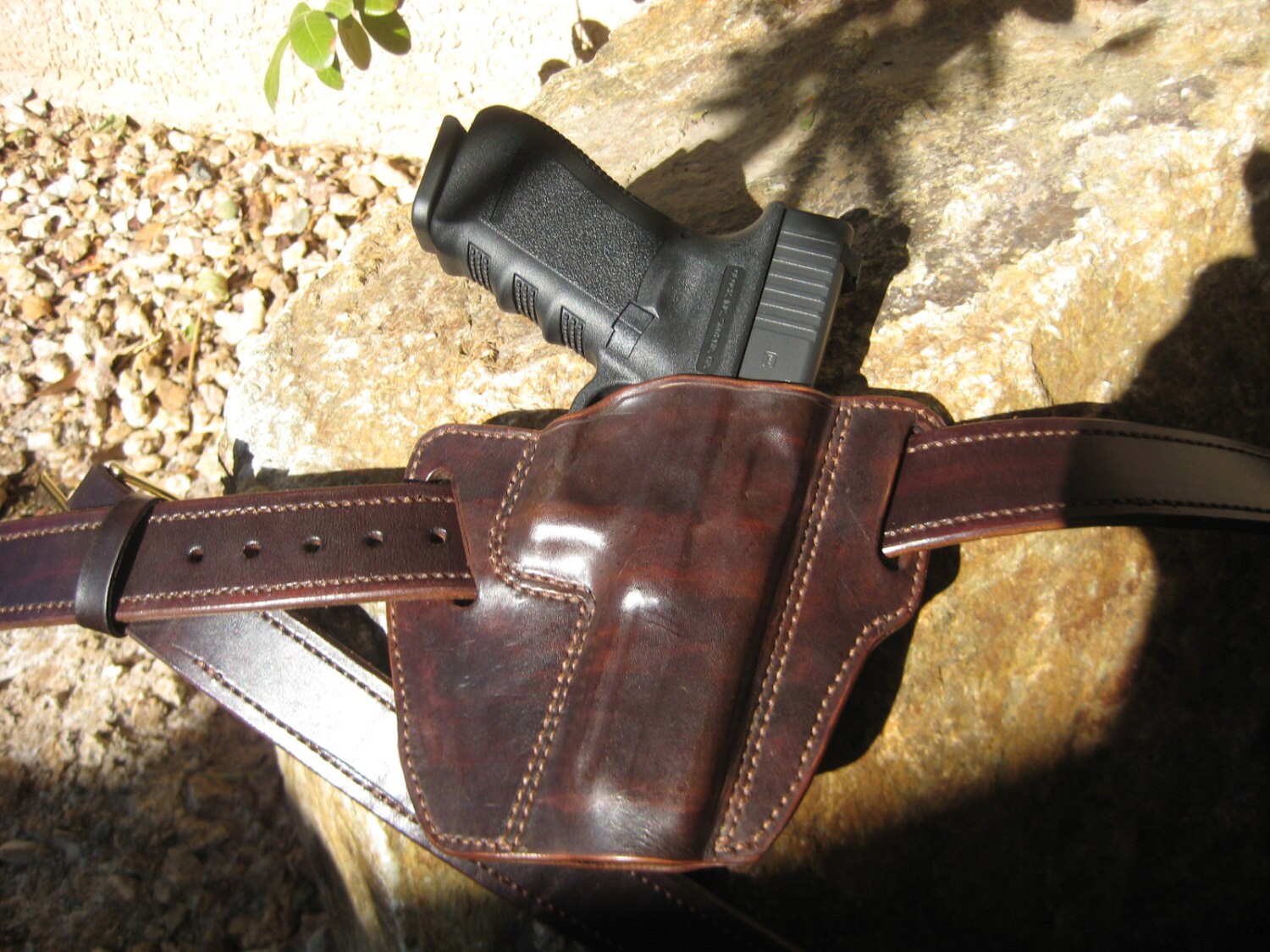 Basic leather pancake holster custom made to fit your weapon Etsy