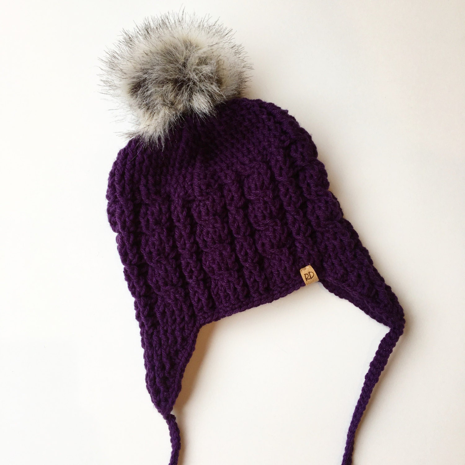 Handcrafted Cable Knit Crochet Hat with Faux Fur Pom Pom Handmade by Seller Cotton Cable Crochet Hat With Faux Fur Pom - Antique Gold - Etsy main image 4