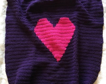 Baby Blanket, Heart Blanket, Baby Heart Blanket, Love Blanket, Crochet Blanket, Crochet Heart Blanket