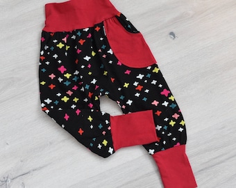 3T Red Black Toddler Jogger Pants, Kids Pants Red Black Yellow Pink Blue, Toddler Joggers, Toddler Pants, Kids Pants, Cloth Diaper Pants
