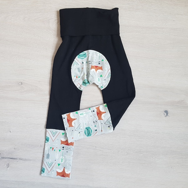 Be Wild Nature Grow With Me Pants / Aegean Green Grey / Fox Print / Arrow Print / Kids Grow Pants / Baby Maxaloones