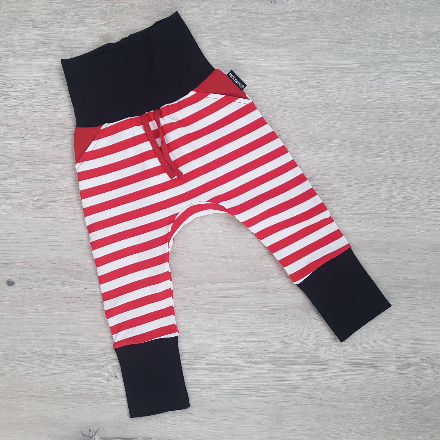Red Striped Joggers Red and White 
