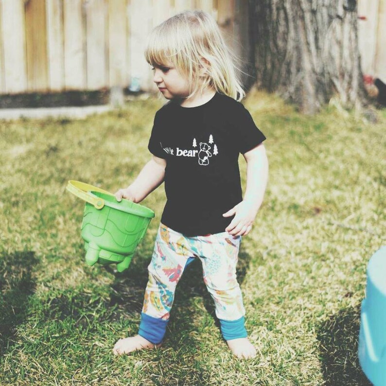 18mth-3T Feather Pants Feather Print Grow With Me Pants with Blue Cuffs Toddler Feather Print Maxaloones Feather Print Kids Leggings