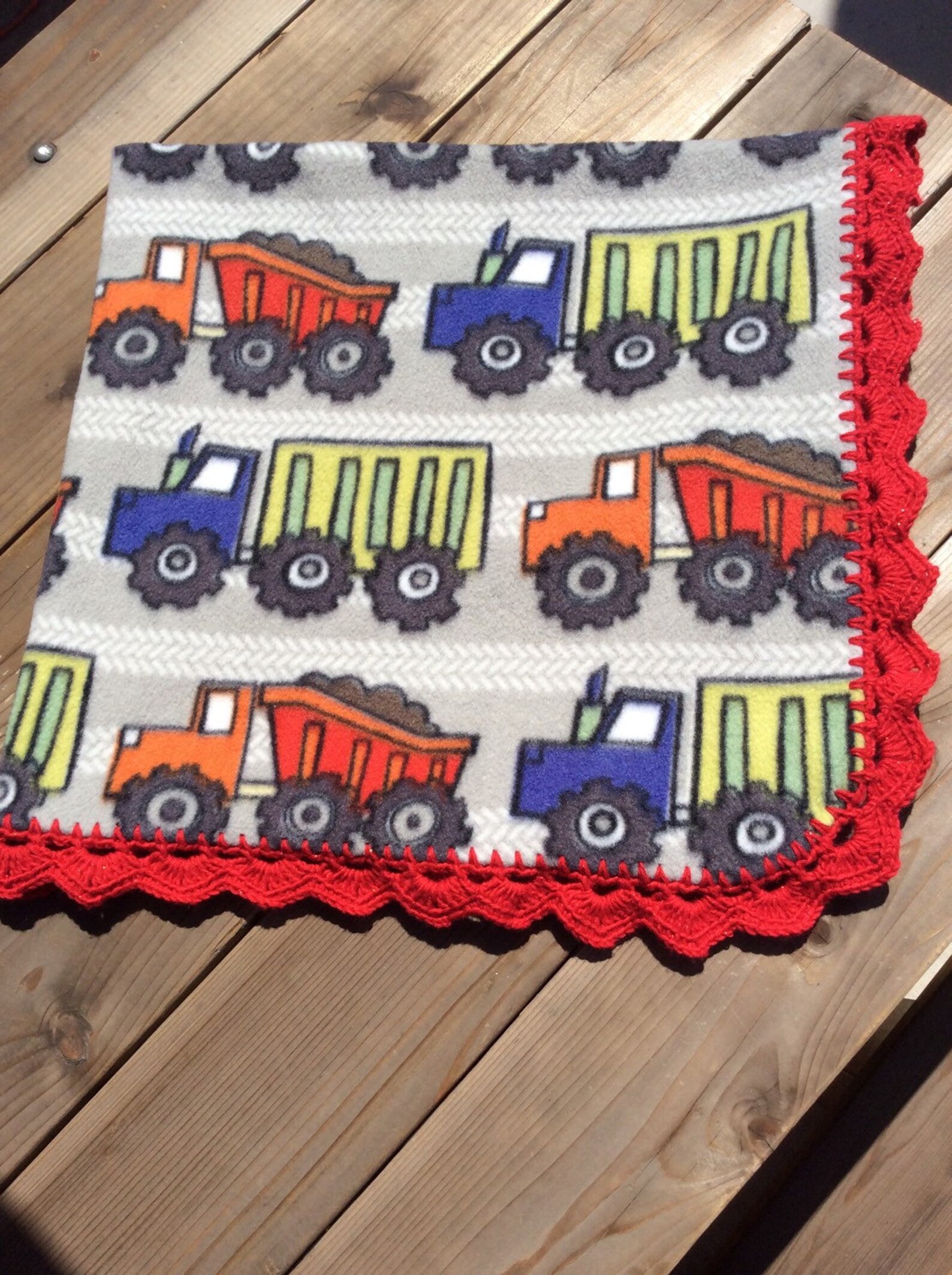 Truck Blanket with Blue Trim Etsy