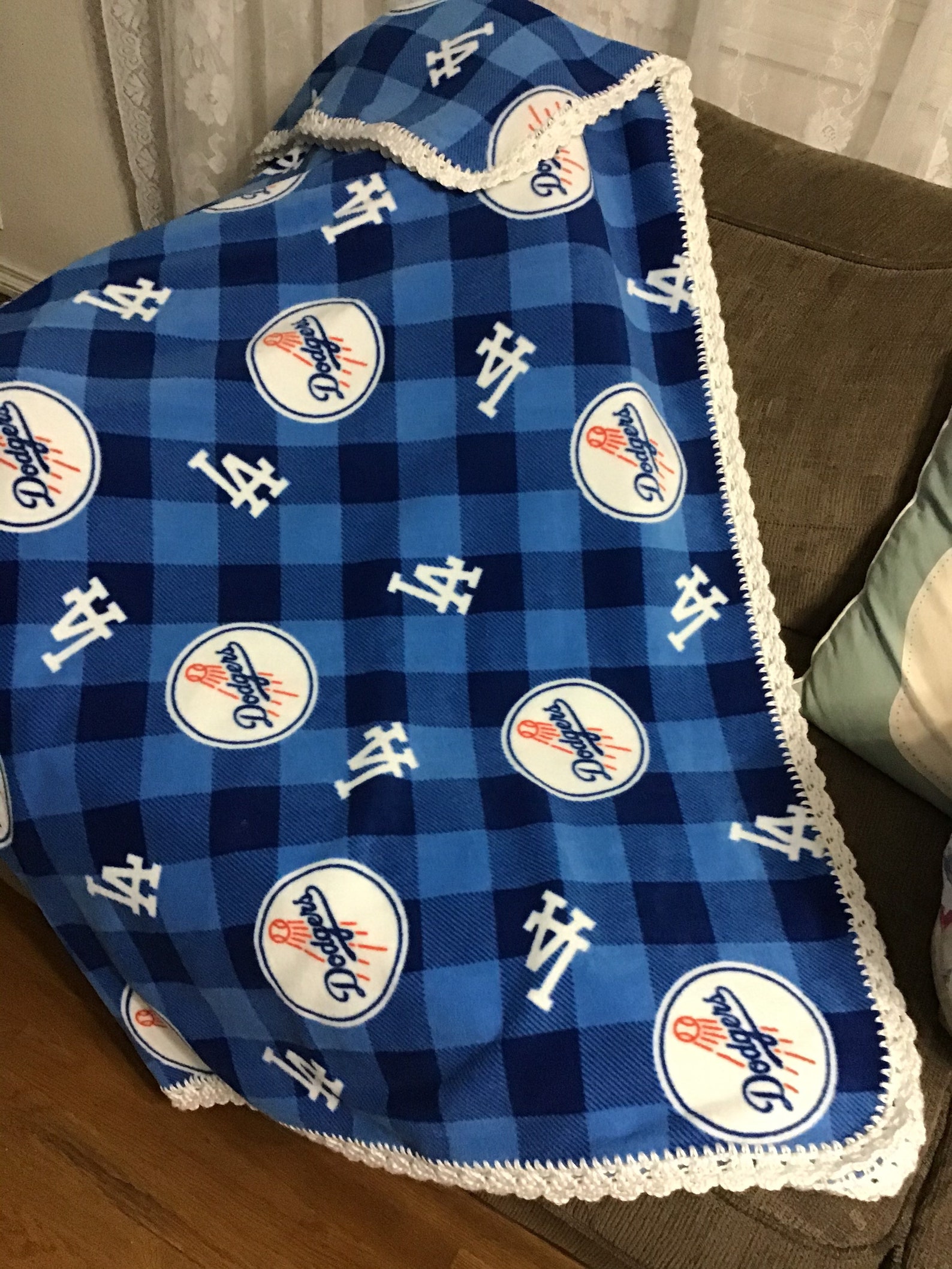 Dodgers Blanket in Plaid baby/toddler to Extra Tall Adult Etsy