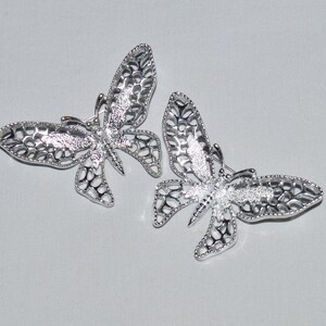 Vintage Brooches - Sarah Coventry &#39;Madame Butterfly&#39; Silver-Tone Metal Butterfly Brooches, Set of 2, 1970s