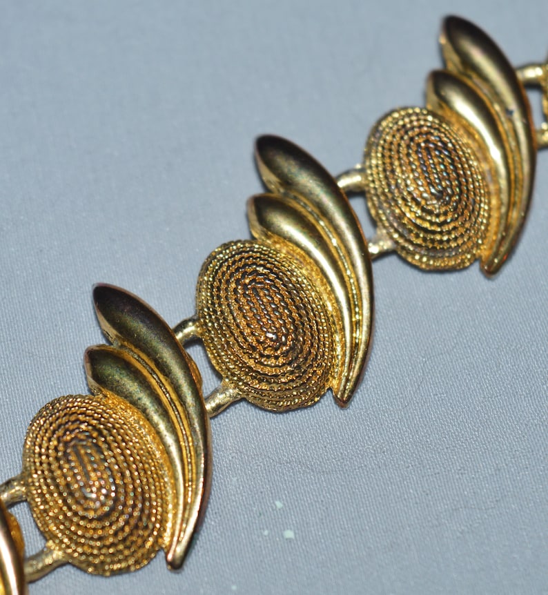 Midcentury Atomic Style Jewelry Vintage Necklace Gold Tone Metal