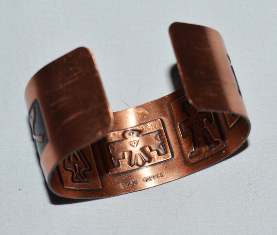 Vintage Bracelet - Copper Cuff Bracelet, Storytel… - image 6