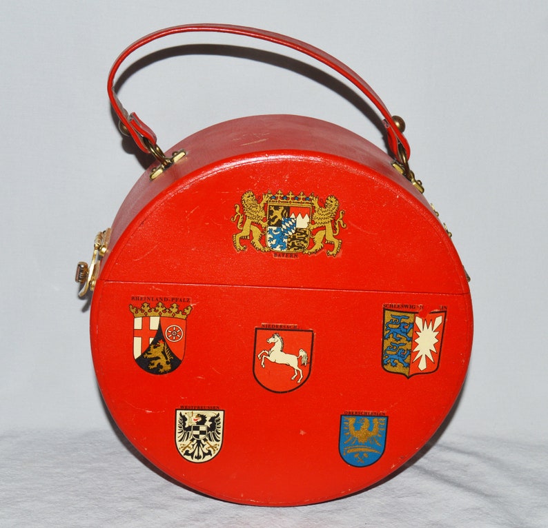 Vintage Box Purse Wood Box Purse Round Original by Ann Etsy