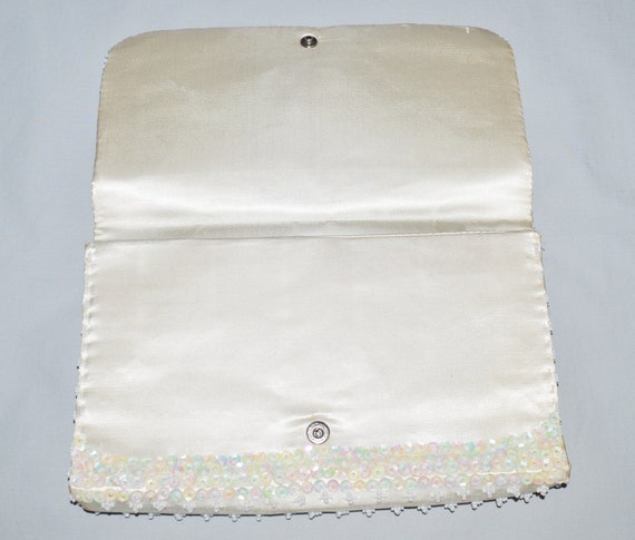 Vintage Clutch or Evening Bag - Bon Soir, White S… - image 7