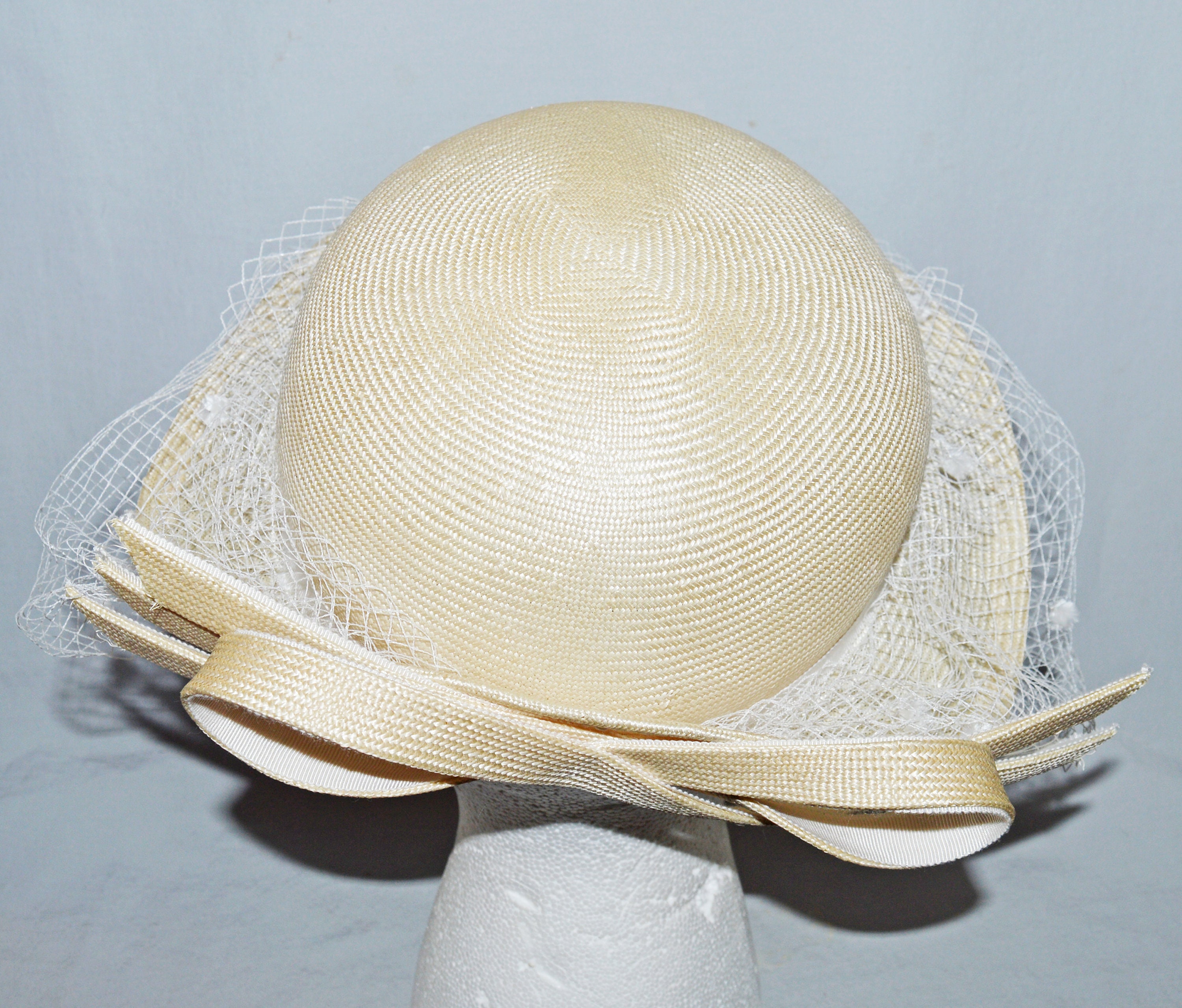 Vintage Hat - Mr. John Classic, 1960s, Bleached Straw Sun 
