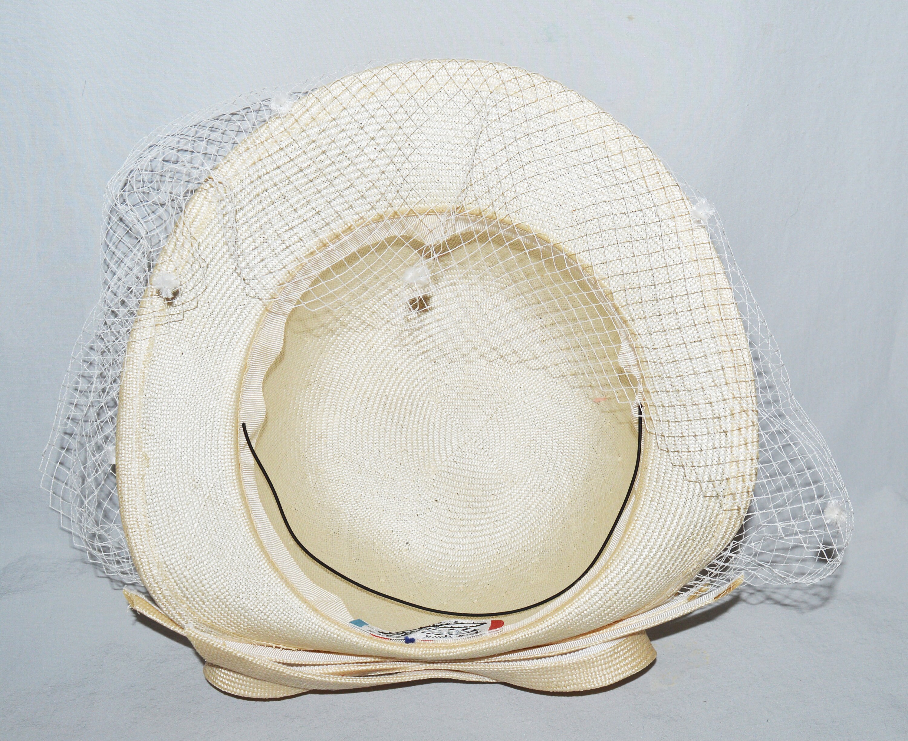 1960s Mr. John Black Straw‎ Bucket Hat w/Cream Brim P1050658__09861.1701367873.JPG?c=2 main image 2