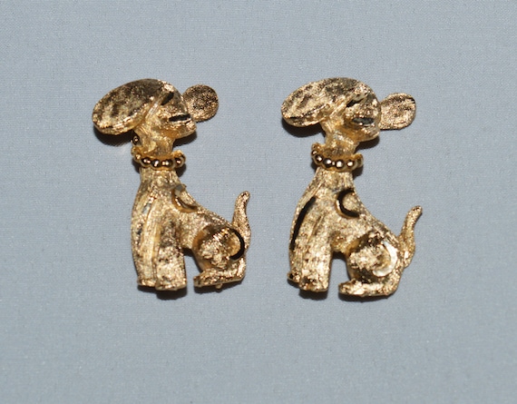 Vintage Pin Twin Set - 1950s, Poodle Brooches, Go… - image 1