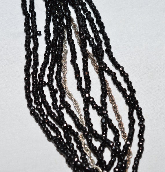 Vintage Jonne Necklace and Earrings Set- Black Be… - image 6