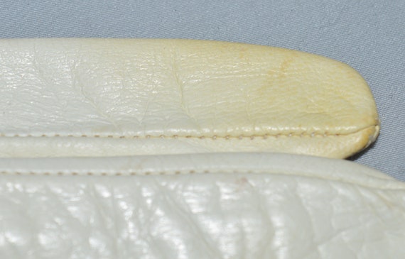 Vintage Ladies' Gloves - White Kid Leather, Decor… - image 7