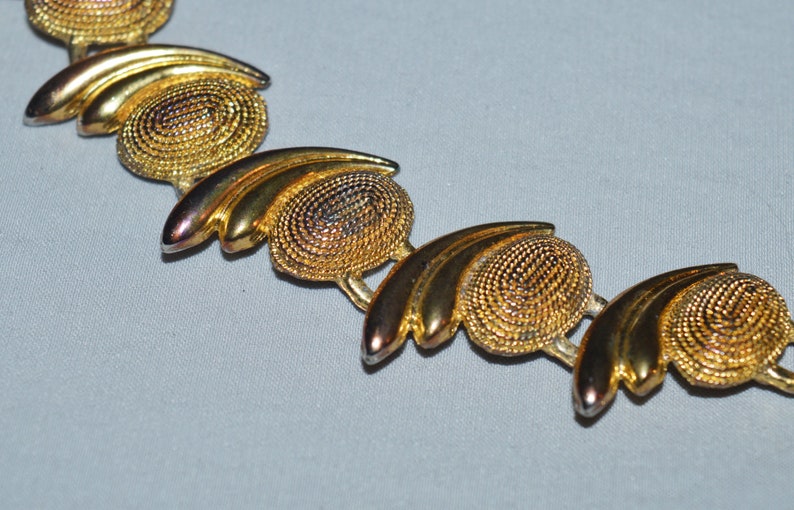 Midcentury Atomic Style Jewelry Vintage Necklace Gold Tone Metal
