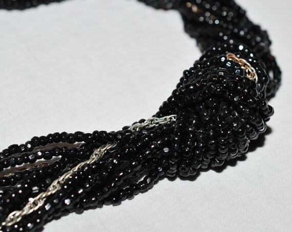 Vintage Jonne Necklace and Earrings Set- Black Be… - image 5