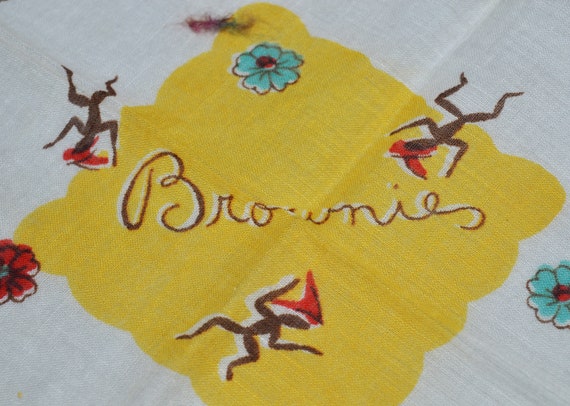 Vintage Handkerchief - 1940s or 50s, Brownie Hand… - image 4