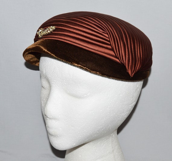 Vintage Hat - 1940s, Turban-Style Hat with Rich B… - image 6