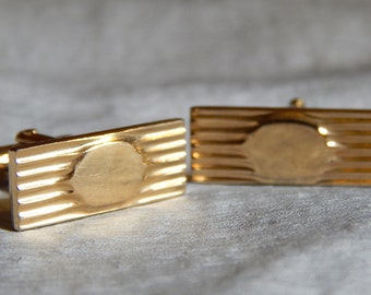 Vintage Cuff Links - Anson, 1950s, Gold Tone Metal, Gas Pedals or Foot Pedals