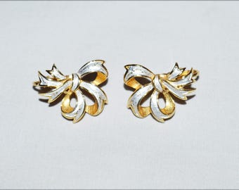 Vintage Earrings - St. Labre, 1960s, Gold Bows with Silver Accents