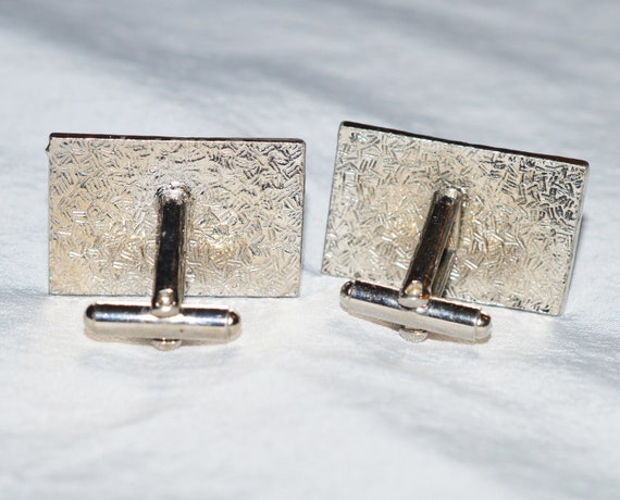 Vintage Cuff Links - Silver Tone Antiqued Metal, … - image 6