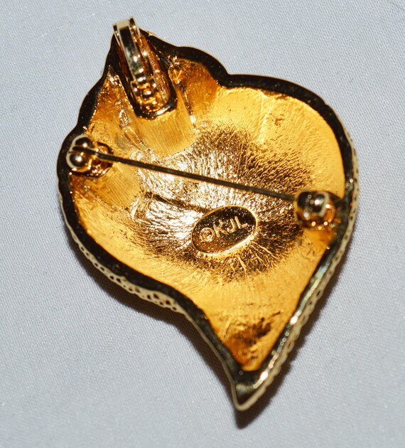 Vintage Brooch - Kenneth Jay Lane Shell Brooch, G… - image 6