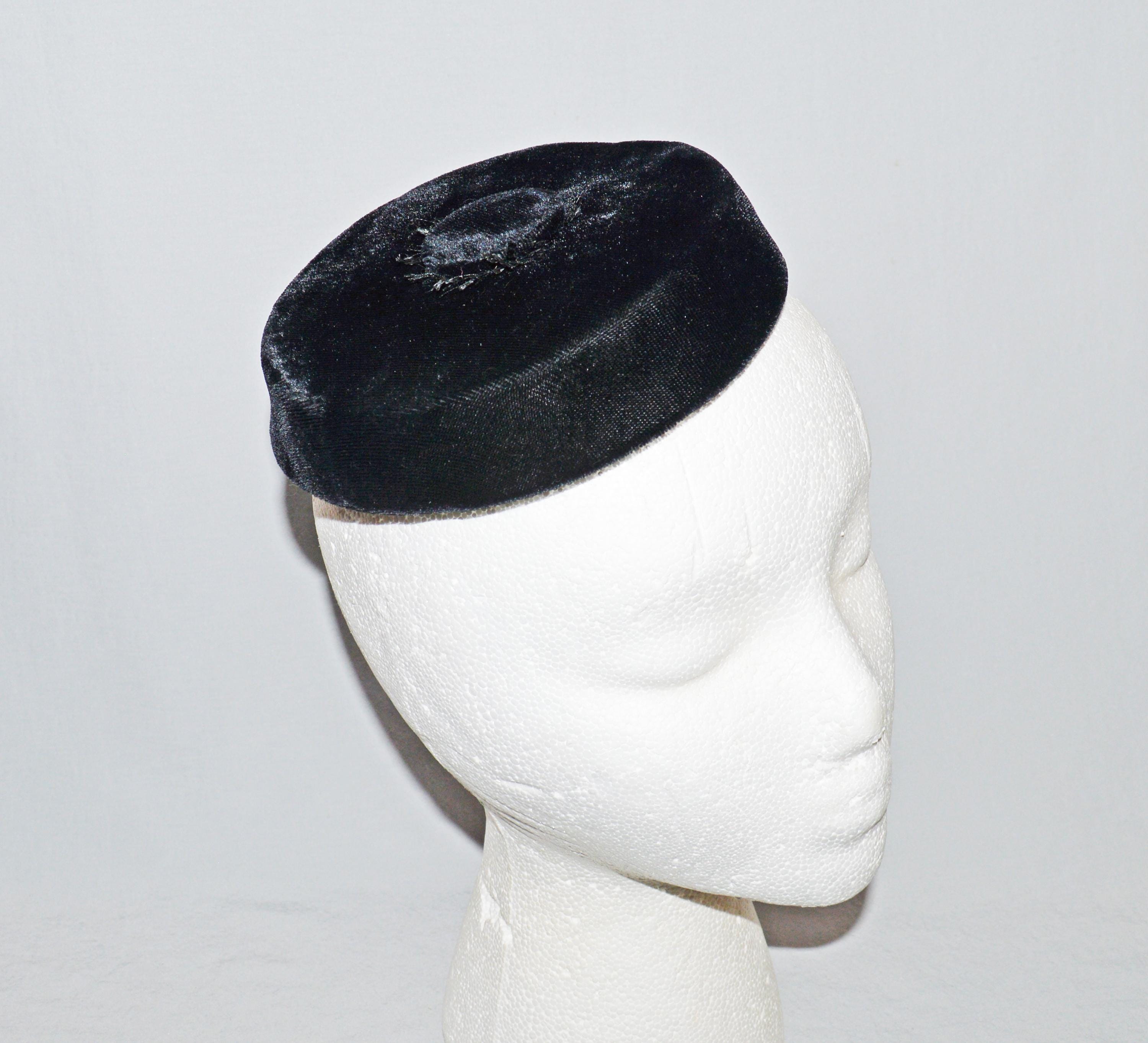Midi Imported French Velour Brown Pinned Cap Hat Casque Hair Vintage 40s France 1940s Velour Hat - Etsy main image 3