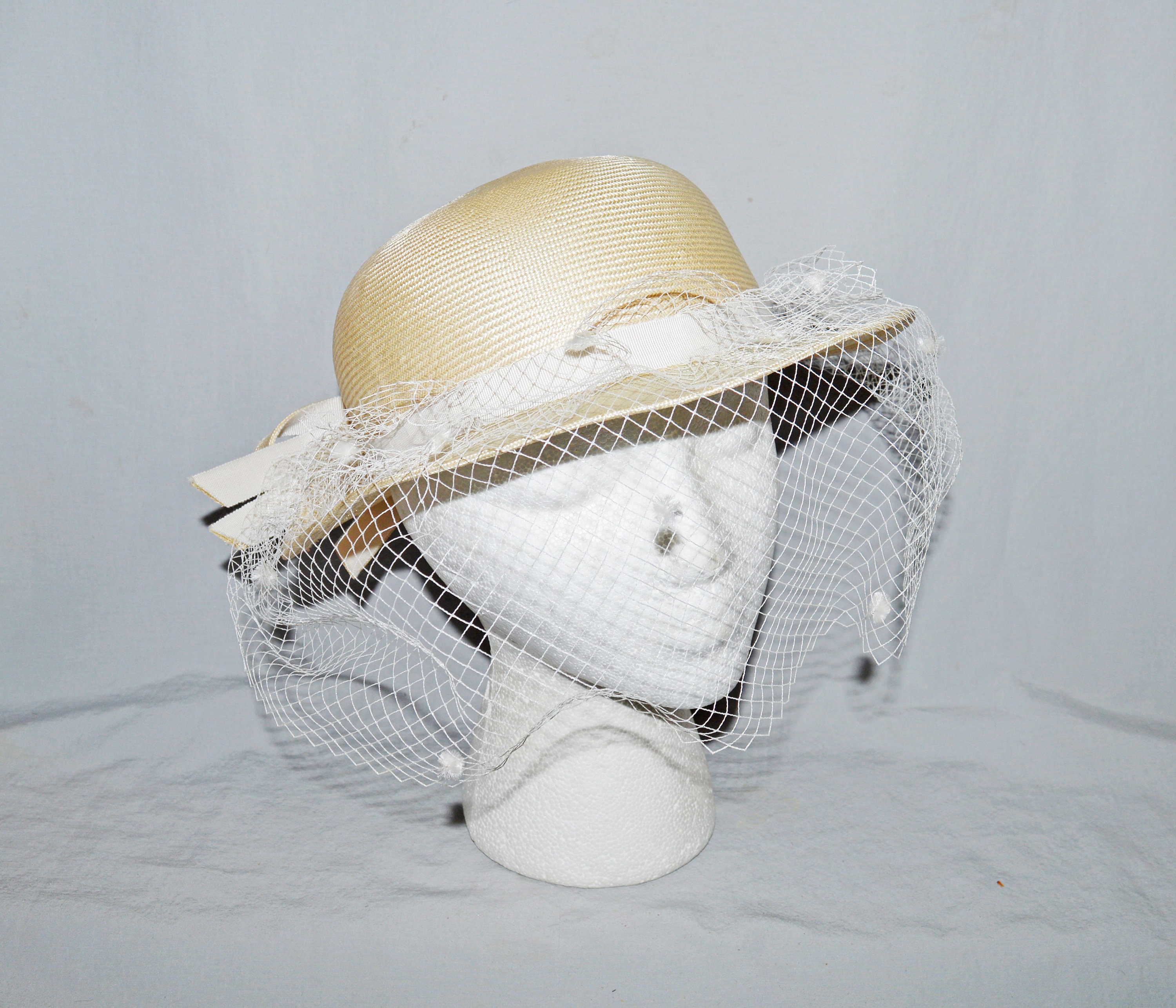 Vintage Hat - Mr. John Classic, 1960s, Bleached Straw Sun  display picture 1