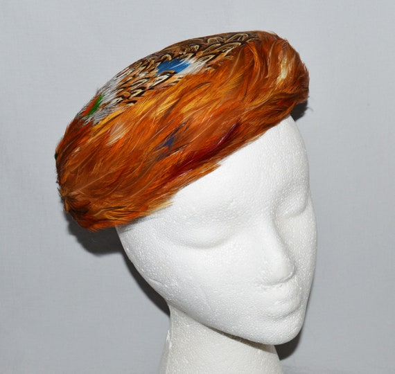 Vintage Feather Hat - Christine Original, 1960s, Pheasant  display picture 1
