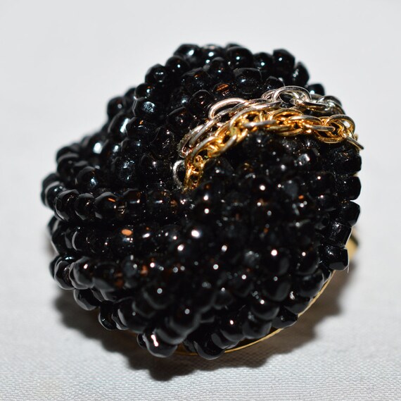 Vintage Jonne Necklace and Earrings Set- Black Be… - image 9