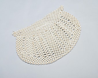 Vintage Clutch - 1930s, Czechoslovakia, White Wood Beads, Finger Strap on Back, Restoration Project