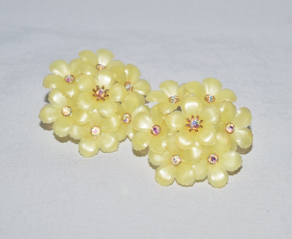 Vintage Earrings - Coro, 1940s or 1950s, Yellow C… - image 1