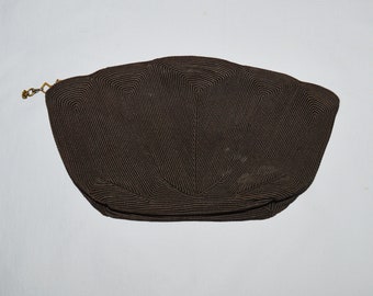 Vintage Clutch - 1940s Dark Brown Cord Clutch, Restoration Project