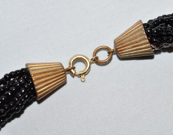 Vintage Jonne Necklace and Earrings Set- Black Be… - image 3