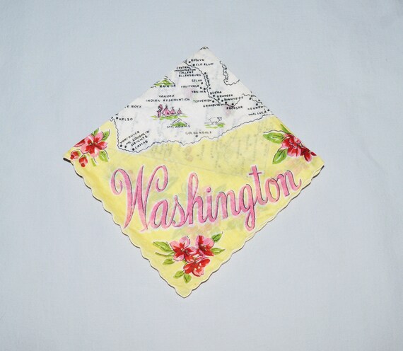 Vintage Handkerchief - Souvenir Handkerchief, Wash