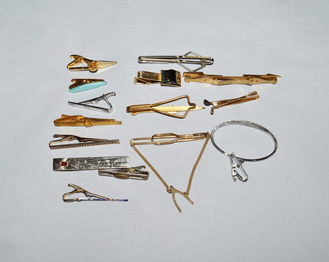 Vintage Tie Clips 1930s 1960s Lot of 15 Art Deco Tie Etsy