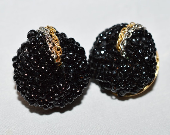 Vintage Jonne Necklace and Earrings Set- Black Be… - image 7