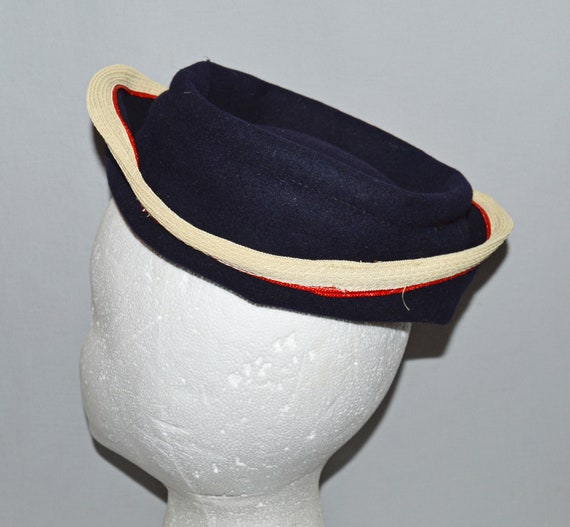 Vintage Hat - Sailor-Style Hat, 1940s or 1950s, D… - image 5