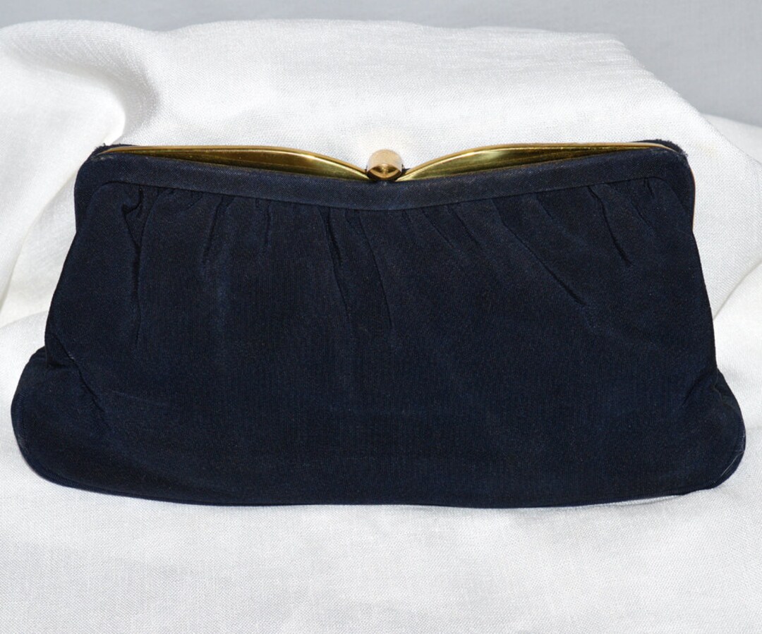 Vintage Black Clutch With Gold Clasp L & M Spotlite, 1950s Etsy