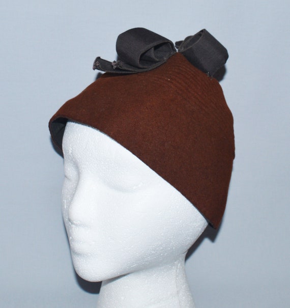 Vintage Ladies' Hat - 1950s Cloche, Deep Brown/Ru… - image 7