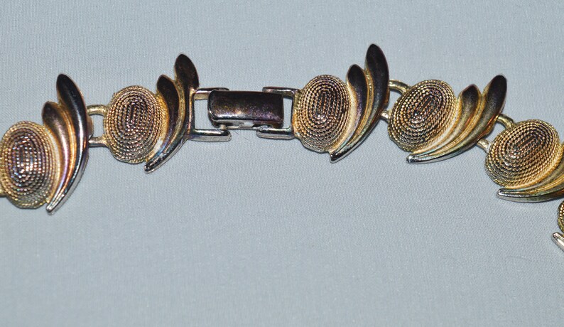 Midcentury Atomic Style Jewelry Vintage Necklace Gold Tone Metal