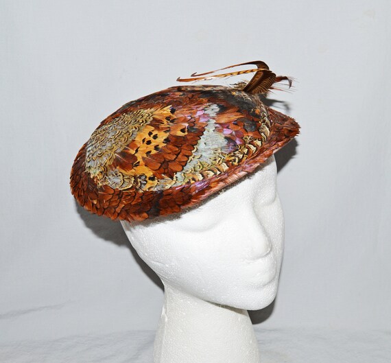 Vintage Hat - 1950s or 60s, Pheasant Feather Cocktail Hat - Etsy display picture 1
