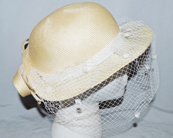 Vintage Hat - Mr. John Classic, 1960s, Bleached Straw Sun  display picture 1