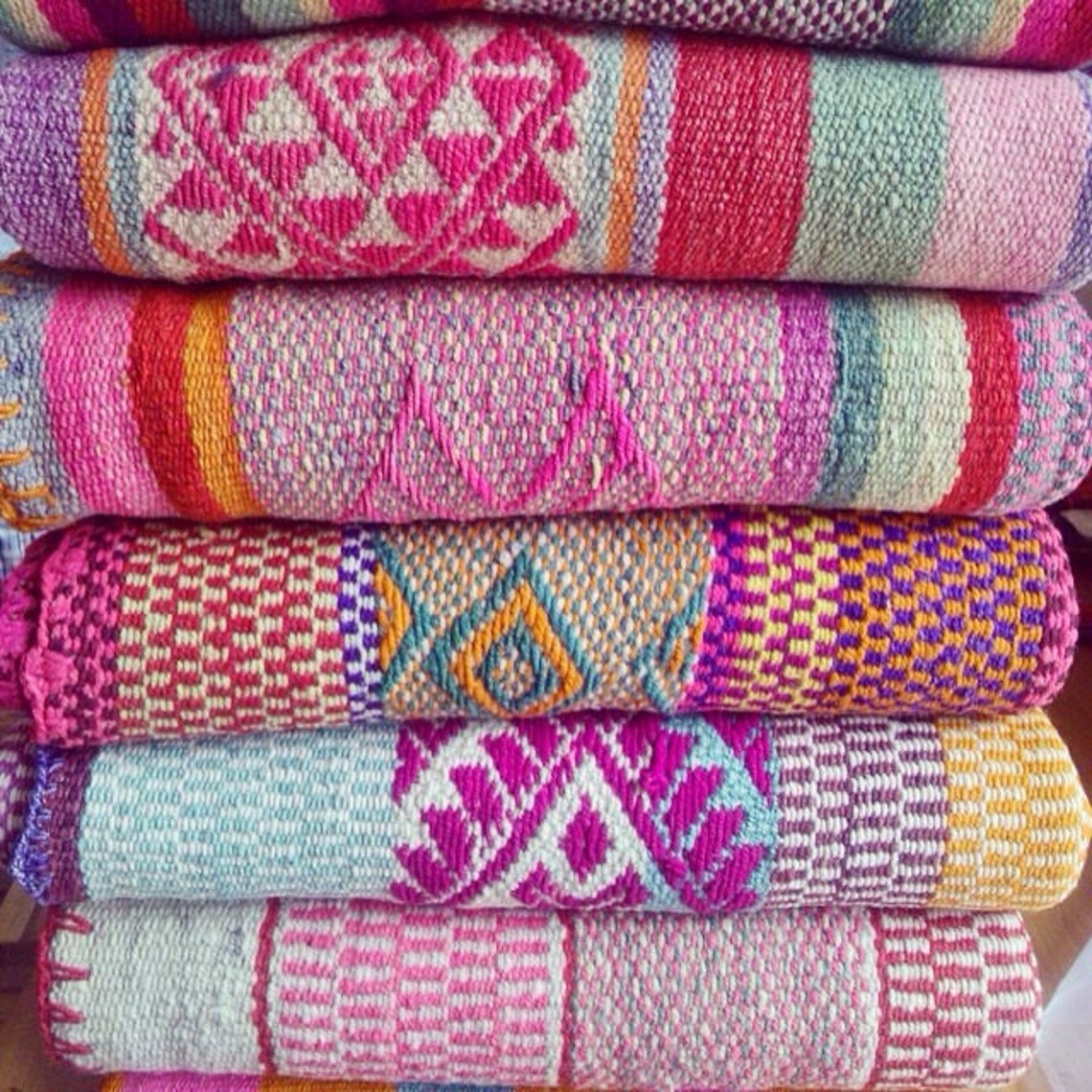 Frazadas / Rugs / Colorful Blankets From Peru You Choose Etsy