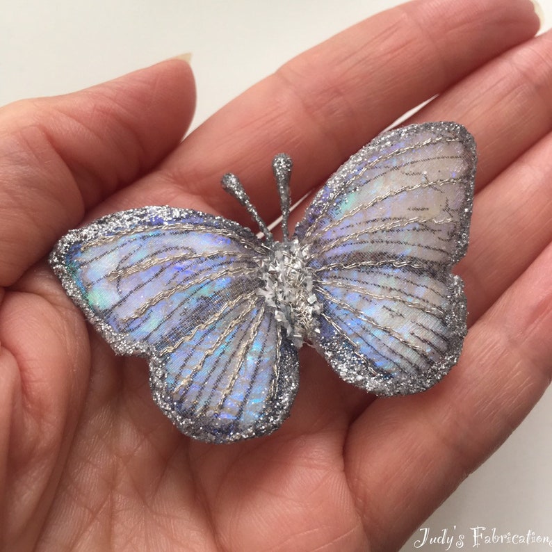 Handmade iridescent butterfly brooch /'Gift boxed option/'