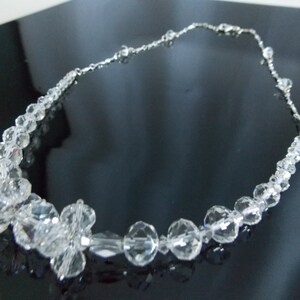 Delicate Crystal Rondelle Necklace Set - Faceted Crystal Elongated Beads -  Crystal Necklace - Rondelle Beads - Crystal Bicone