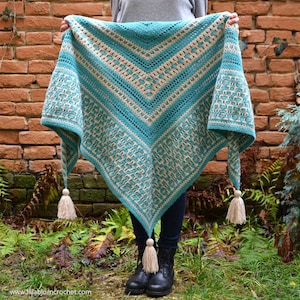 PATTERN - Amaya Mosaic Shawl - crochet pattern - ornamental - geometric - instant download